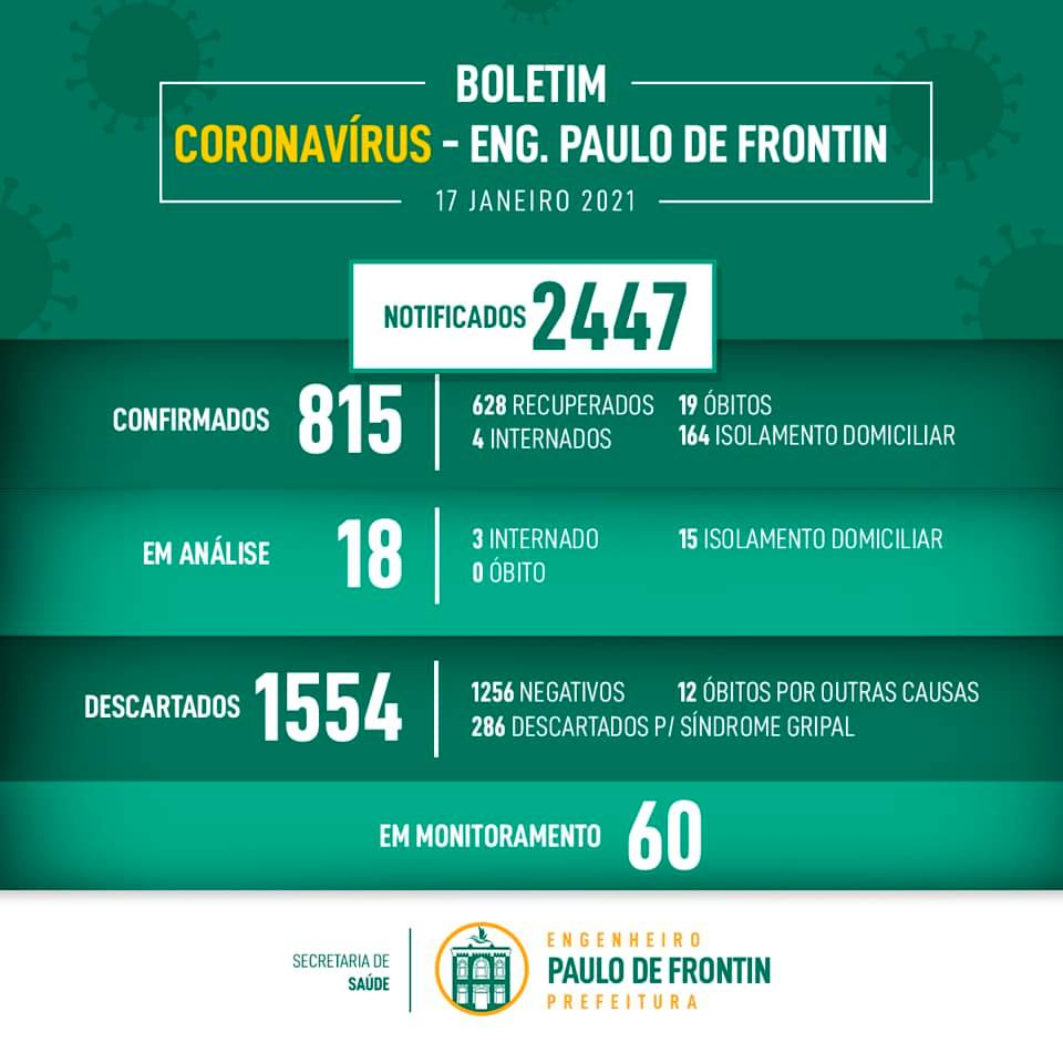 Boletim informativo Coronavírus - 17/01/21