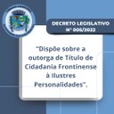 DECRETO LEGISLATIVO Nº 005/2022