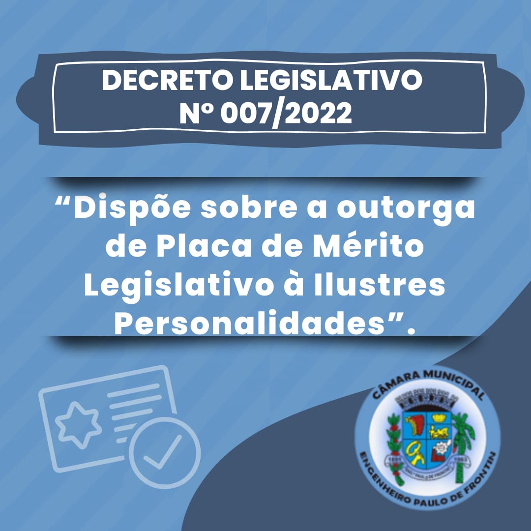 DECRETO LEGISLATIVO Nº 007/2022